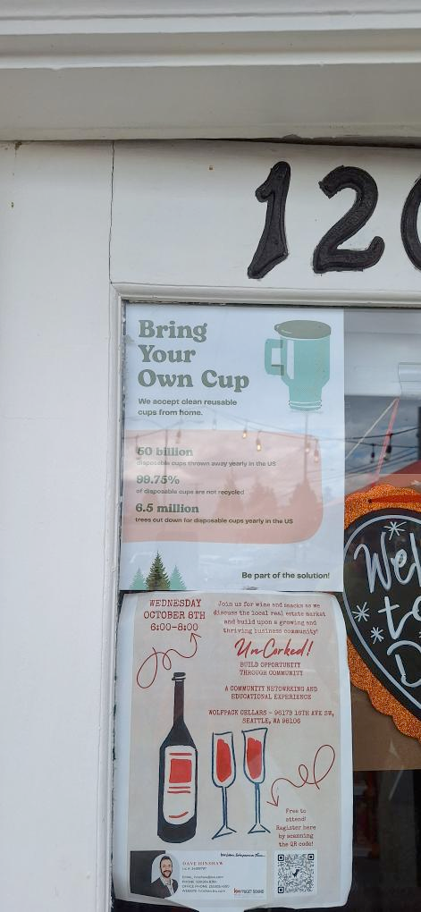 Example picture of flyer in cafe